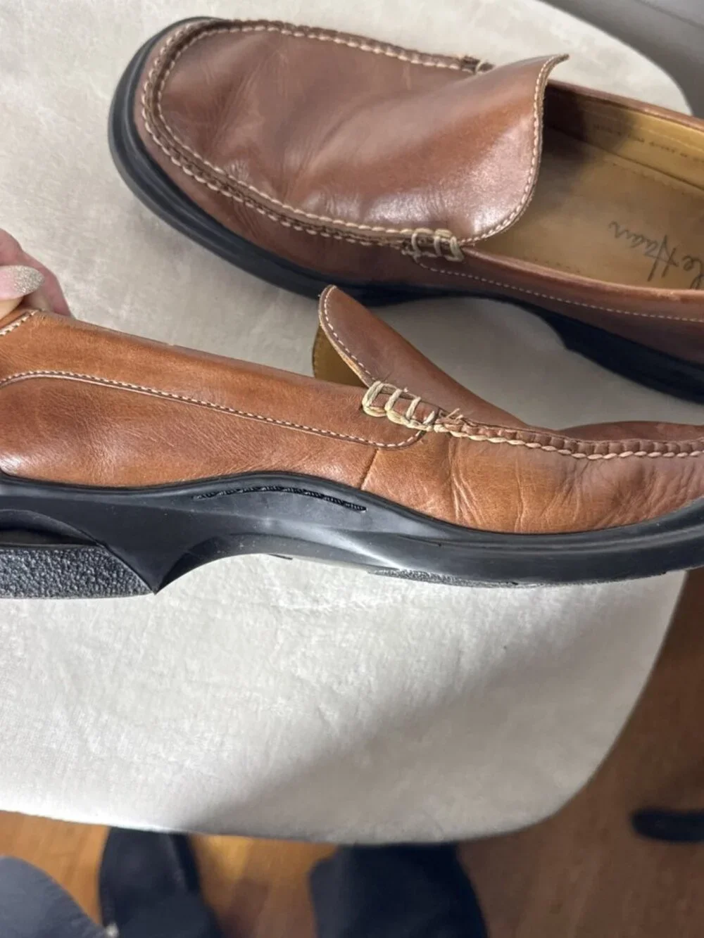 Cole Haan Full Grain Leather Loafer Men’s Shoes Cognac Toast 10M 07184 Nice
